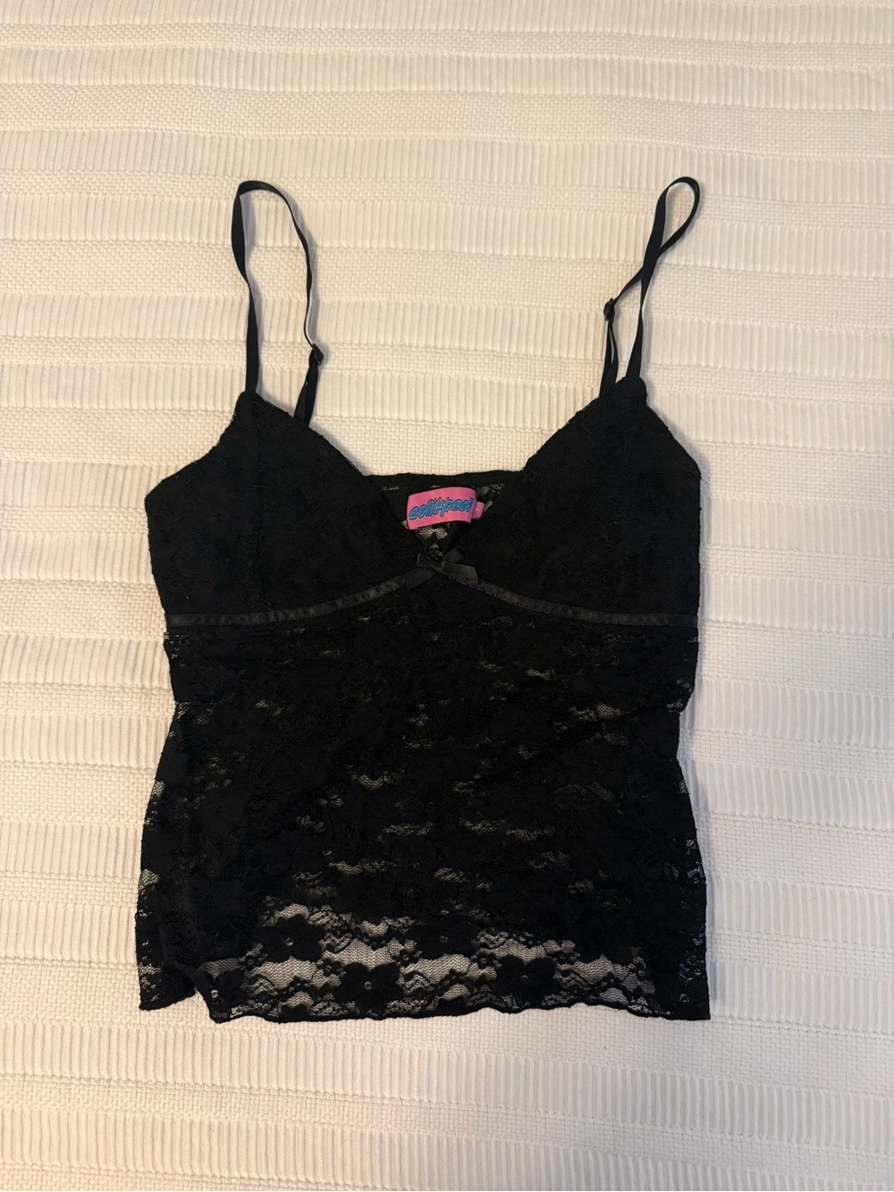 Edikted Black Lace Camisole with Adjustable Straps